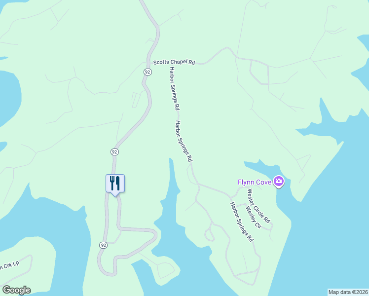 map of restaurants, bars, coffee shops, grocery stores, and more near 901 Harbor Springs Road in Jamestown