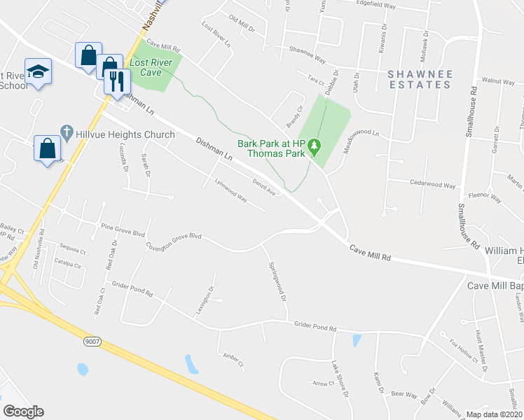 map of restaurants, bars, coffee shops, grocery stores, and more near 884 Lynnwood Way in Bowling Green