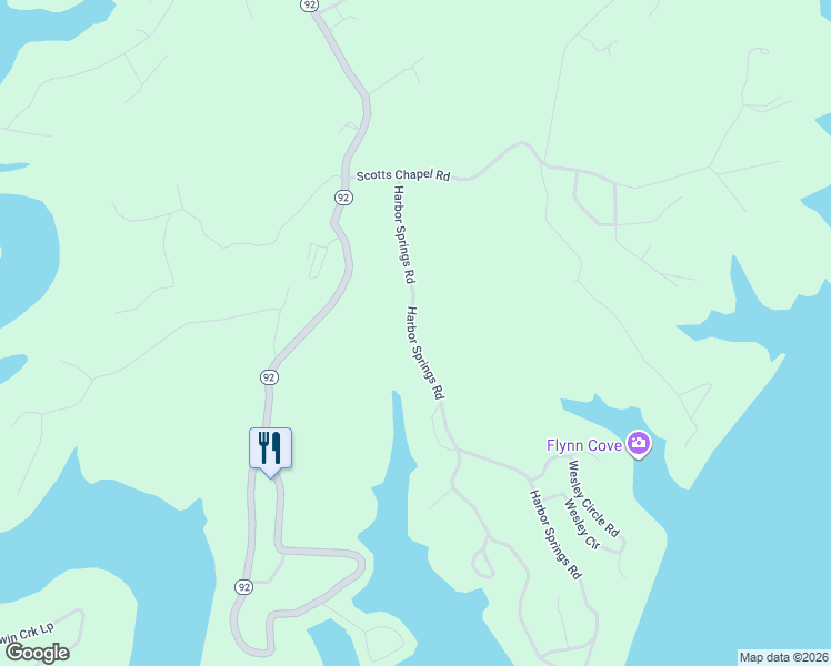 map of restaurants, bars, coffee shops, grocery stores, and more near 901-1367 Harbor Springs Road in Jamestown