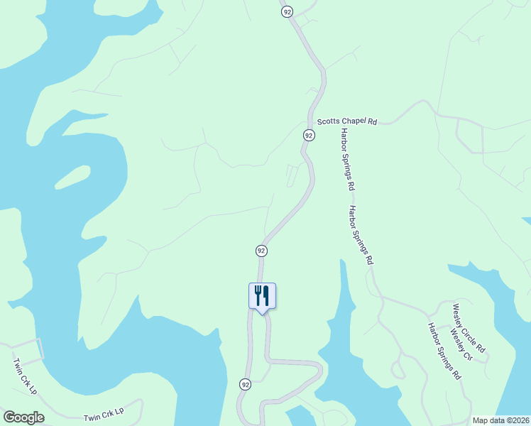 map of restaurants, bars, coffee shops, grocery stores, and more near 223 Pumpkin Creek Road in Jamestown