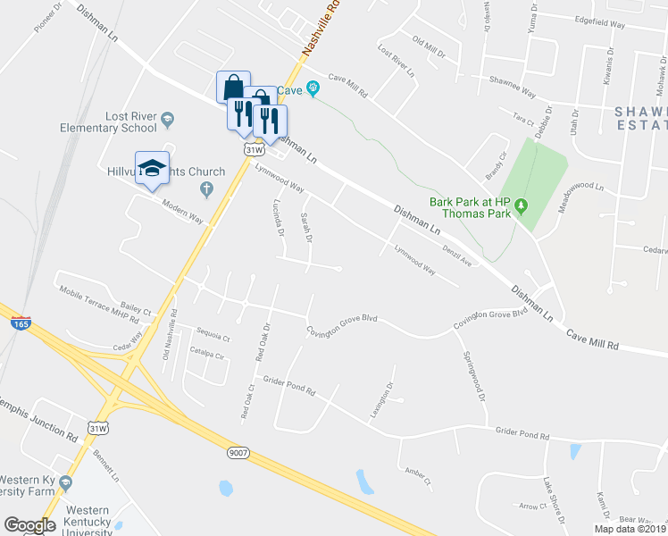 map of restaurants, bars, coffee shops, grocery stores, and more near 638 Kirtley Ct in Bowling Green