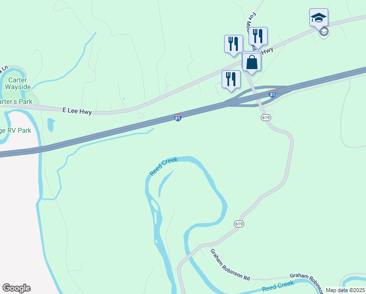 map of restaurants, bars, coffee shops, grocery stores, and more near 312 Brooke Elyse Lane in Max Meadows
