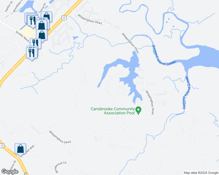 map of restaurants, bars, coffee shops, grocery stores, and more near 38 Nelson Maine in Carrollton