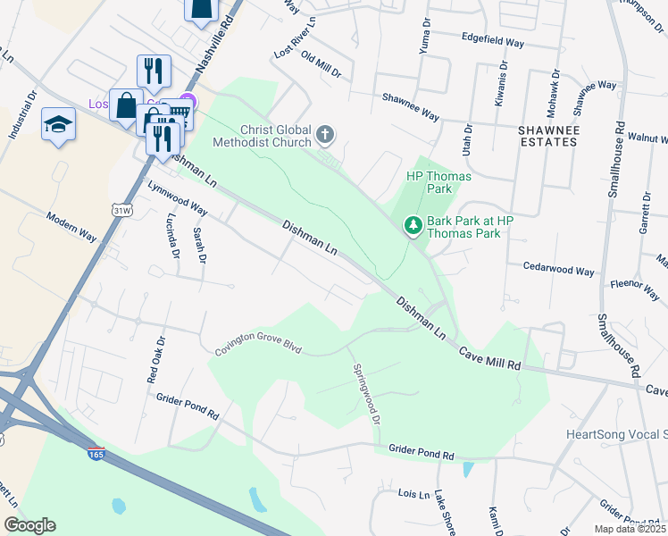map of restaurants, bars, coffee shops, grocery stores, and more near 833 Denzil Avenue in Bowling Green