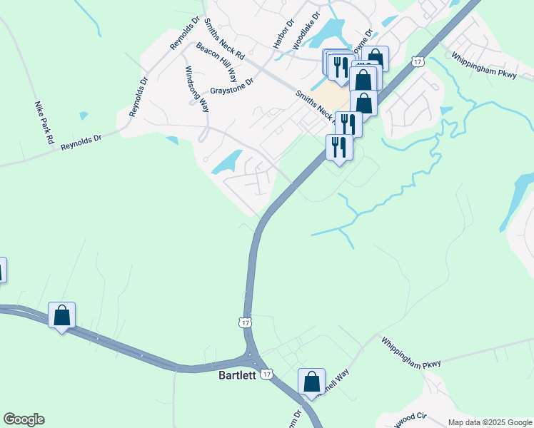 map of restaurants, bars, coffee shops, grocery stores, and more near U.S. 258 in Carrollton