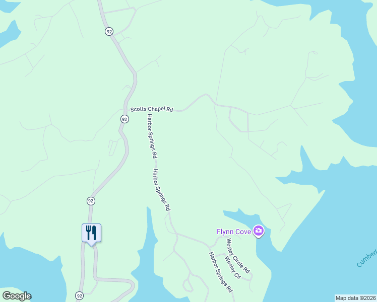 map of restaurants, bars, coffee shops, grocery stores, and more near in Jamestown