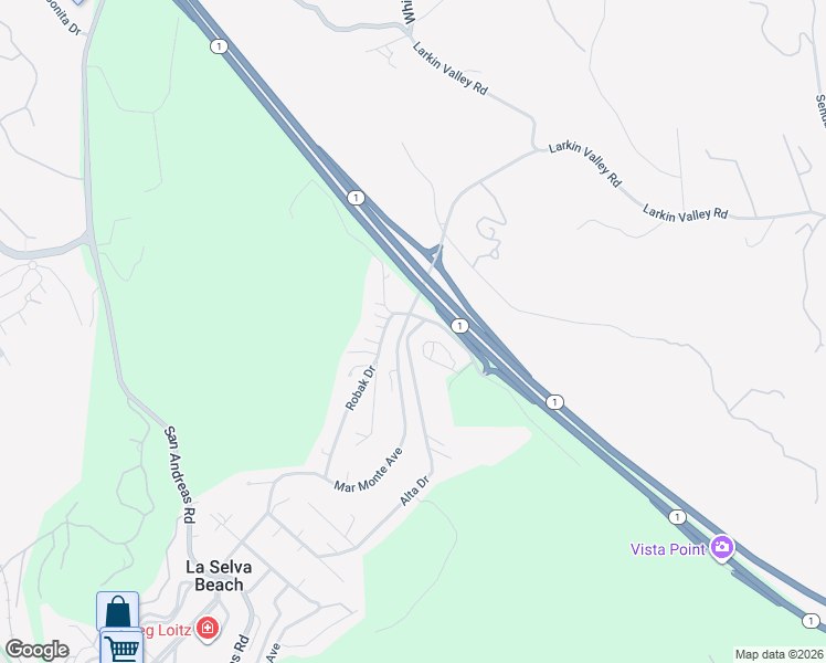 map of restaurants, bars, coffee shops, grocery stores, and more near 2 Alta Drive in Watsonville