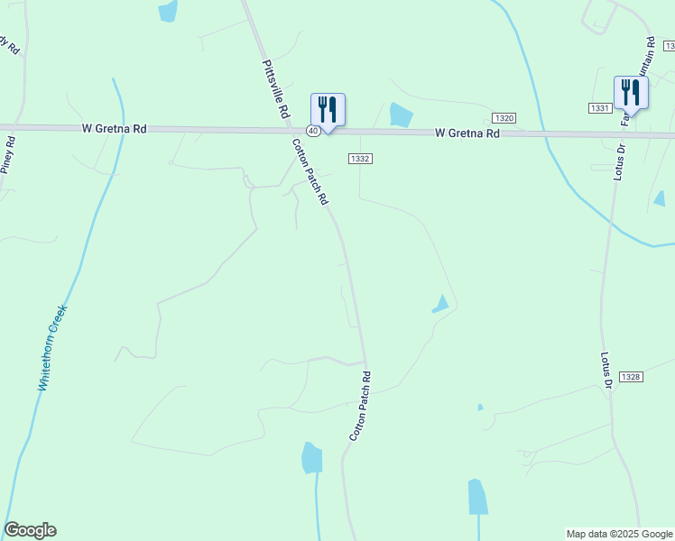 map of restaurants, bars, coffee shops, grocery stores, and more near 2533 Cotton Patch Road in Gretna