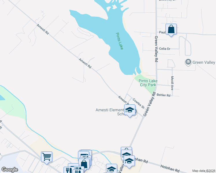 map of restaurants, bars, coffee shops, grocery stores, and more near 142 Amesti Road in Watsonville