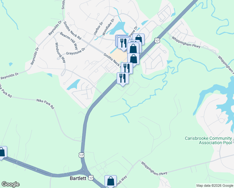 map of restaurants, bars, coffee shops, grocery stores, and more near 14029-14037 Carrollton Boulevard in Carrollton