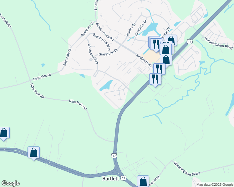 map of restaurants, bars, coffee shops, grocery stores, and more near 703 Marsh Elder Trail in Carrollton