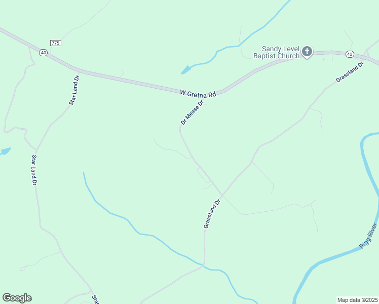 map of restaurants, bars, coffee shops, grocery stores, and more near Doctor Mease Drive in Pittsylvania County