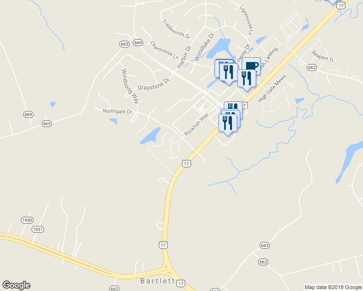 map of restaurants, bars, coffee shops, grocery stores, and more near 106 Herons Cove in Carrollton