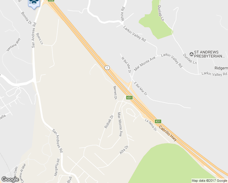 map of restaurants, bars, coffee shops, grocery stores, and more near 170 Barrett Drive in La Selva Beach