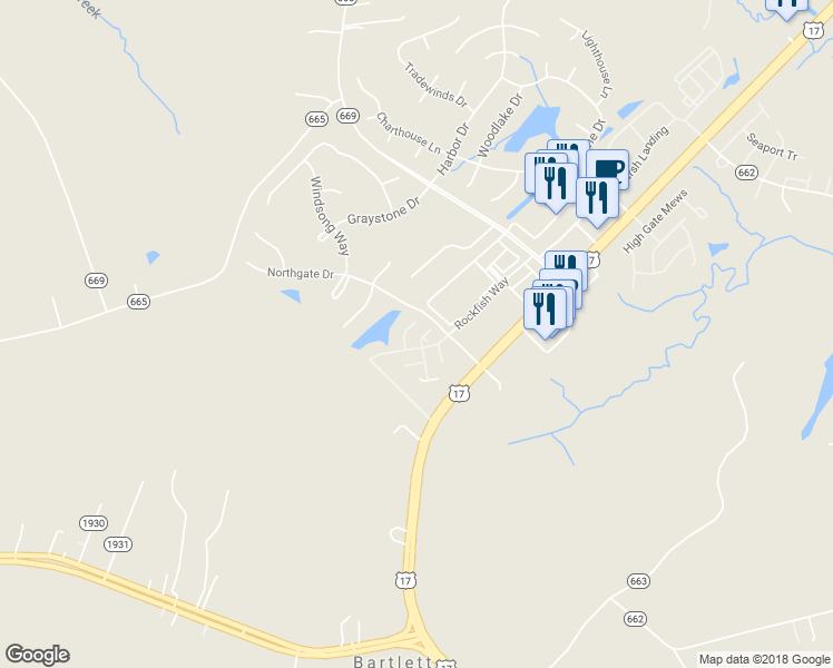 map of restaurants, bars, coffee shops, grocery stores, and more near 1308 Broad Water Arch in Carrollton