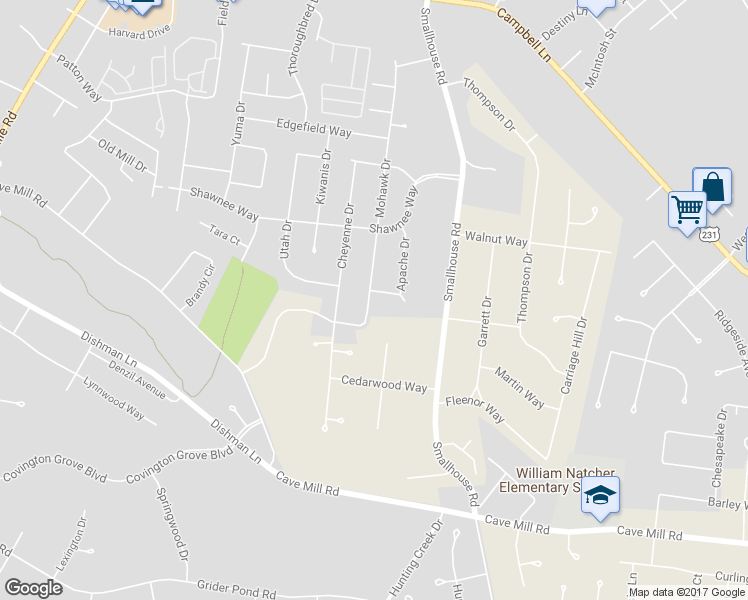 map of restaurants, bars, coffee shops, grocery stores, and more near 2701-2753 Mohawk Dr in Bowling Green