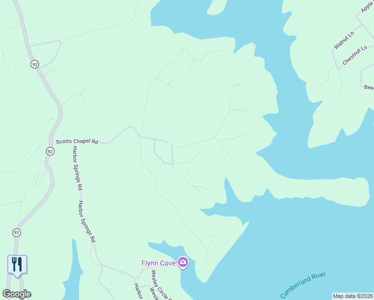 map of restaurants, bars, coffee shops, grocery stores, and more near 717 Scotts Chapel Road in Jamestown