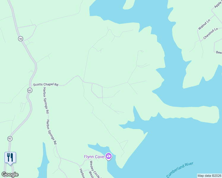 map of restaurants, bars, coffee shops, grocery stores, and more near 717 Scotts Chapel Road in Jamestown