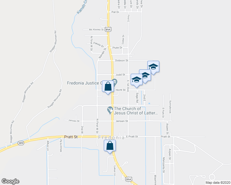 map of restaurants, bars, coffee shops, grocery stores, and more near 90 North Main Street in Fredonia