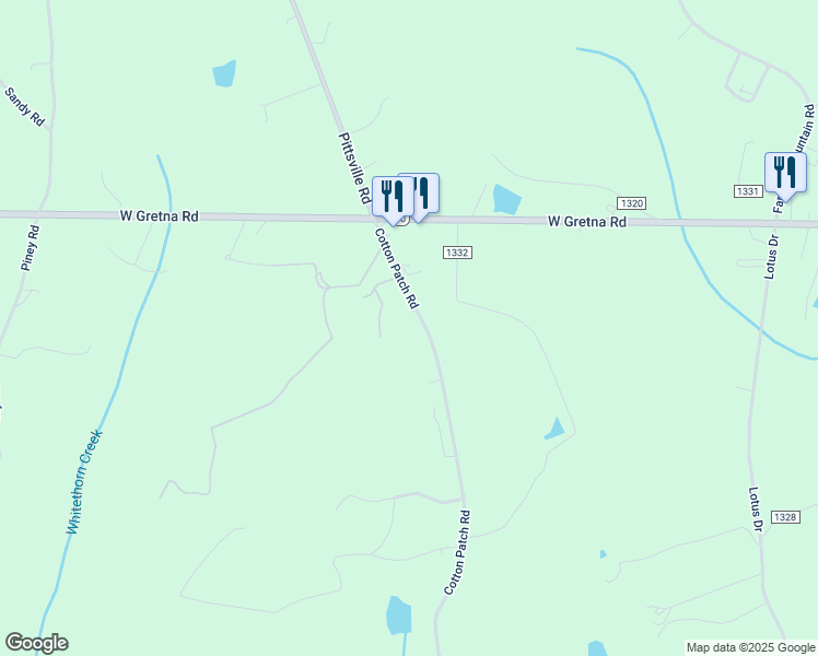 map of restaurants, bars, coffee shops, grocery stores, and more near 2705 Cotton Patch Road in Gretna