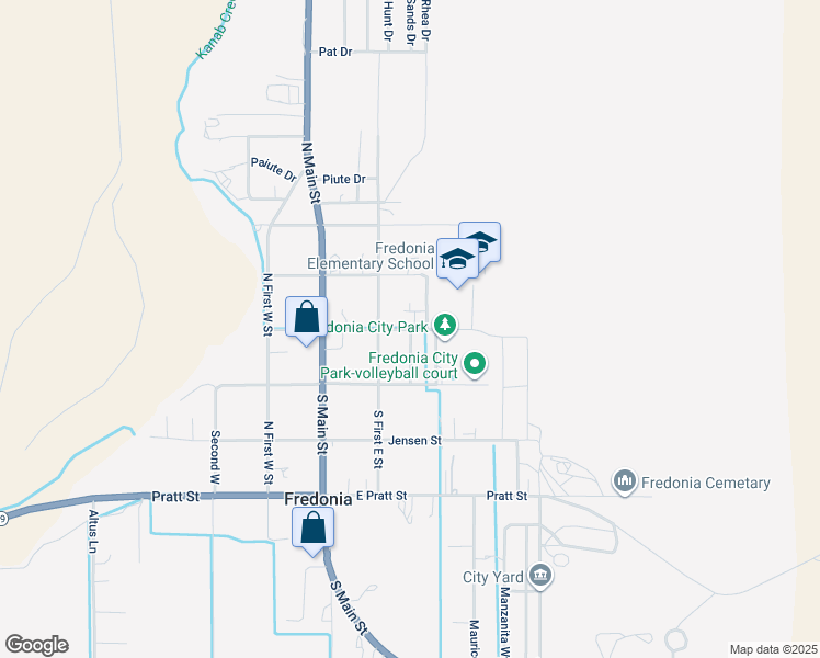 map of restaurants, bars, coffee shops, grocery stores, and more near 221 West Hortt Street in Fredonia