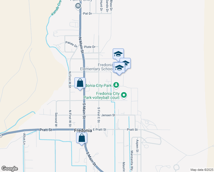 map of restaurants, bars, coffee shops, grocery stores, and more near 221 West Hortt Street in Fredonia