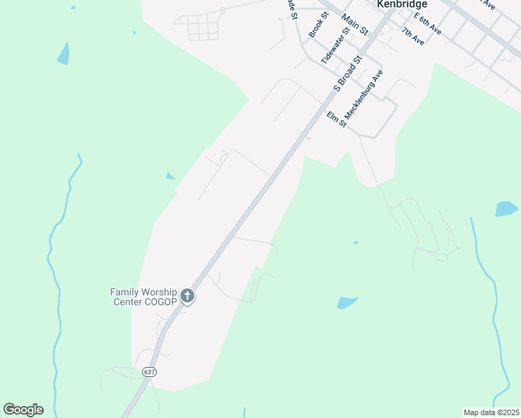 map of restaurants, bars, coffee shops, grocery stores, and more near 921 South Broad Street in Kenbridge
