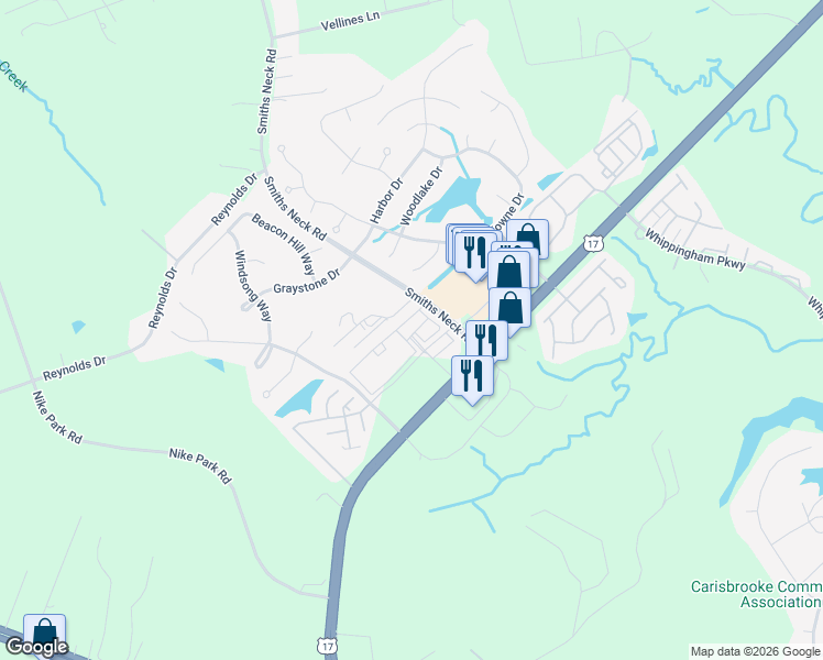 map of restaurants, bars, coffee shops, grocery stores, and more near 800 Chickahominy Lane in Carrollton