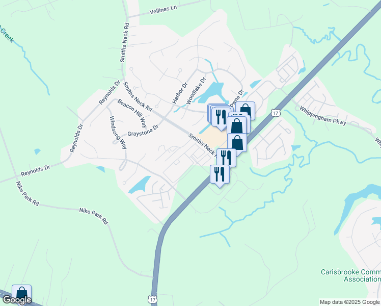 map of restaurants, bars, coffee shops, grocery stores, and more near 800 Chickahominy Lane in Carrollton