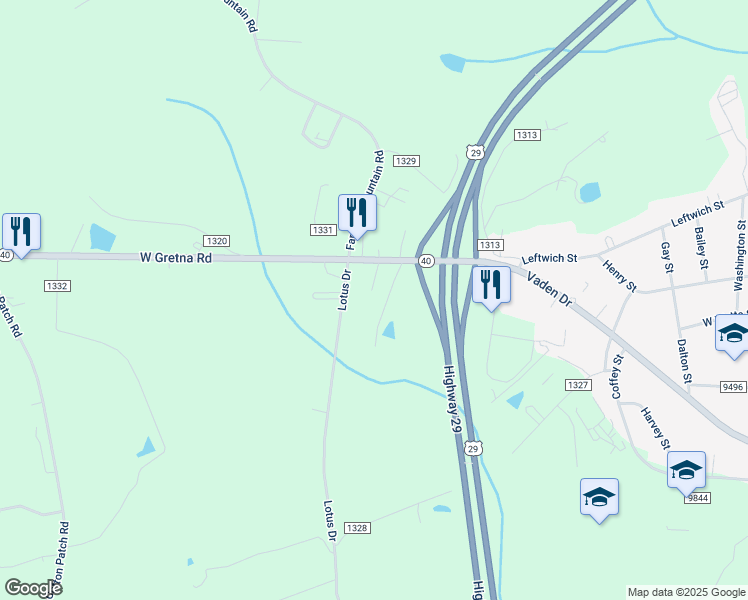 map of restaurants, bars, coffee shops, grocery stores, and more near 1193 West Gretna Road in Gretna