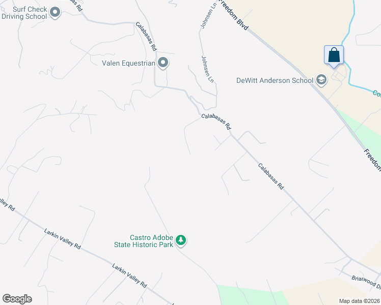 map of restaurants, bars, coffee shops, grocery stores, and more near 557 Calabasas Road in Watsonville