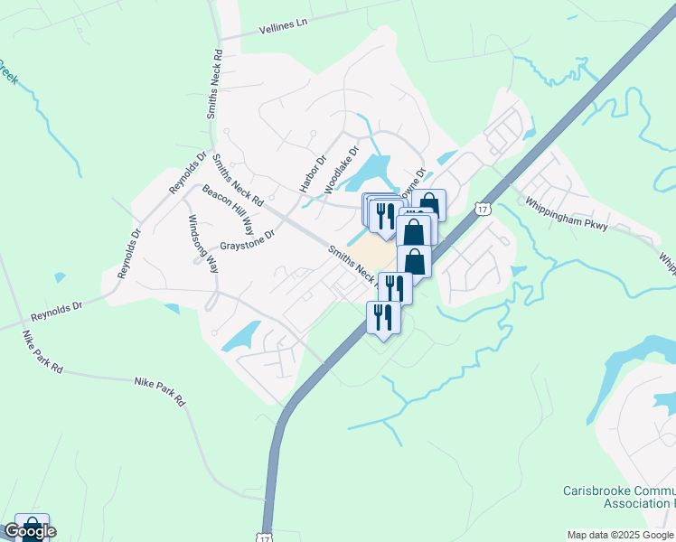 map of restaurants, bars, coffee shops, grocery stores, and more near 800 Chickahominy Lane in Carrollton