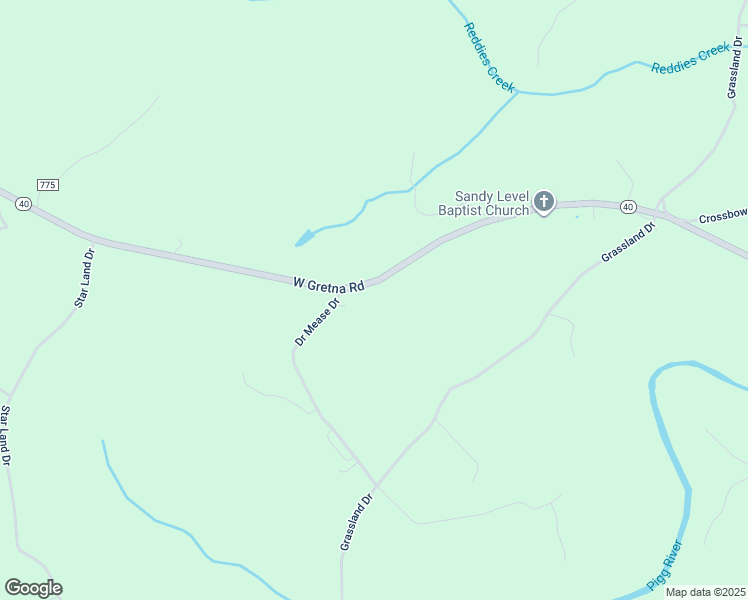 map of restaurants, bars, coffee shops, grocery stores, and more near Doctor Mease Drive in Pittsylvania County