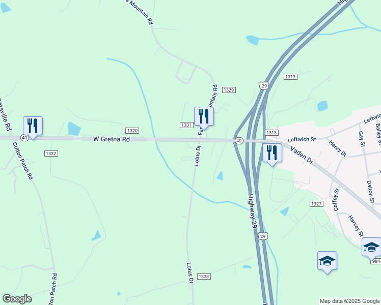 map of restaurants, bars, coffee shops, grocery stores, and more near 2021 Lotus Drive in Gretna