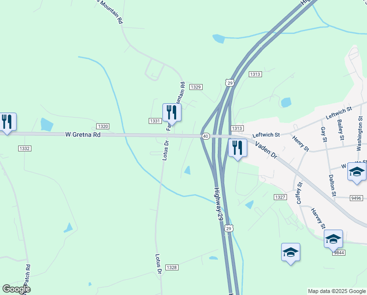 map of restaurants, bars, coffee shops, grocery stores, and more near 1193 West Gretna Road in Gretna