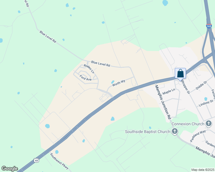 map of restaurants, bars, coffee shops, grocery stores, and more near Worth Way in Bowling Green