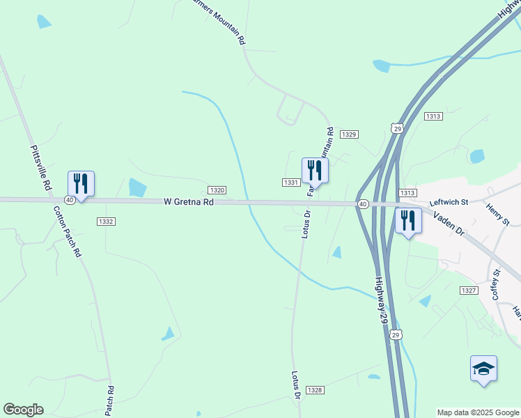 map of restaurants, bars, coffee shops, grocery stores, and more near 1485 West Gretna Road in Gretna