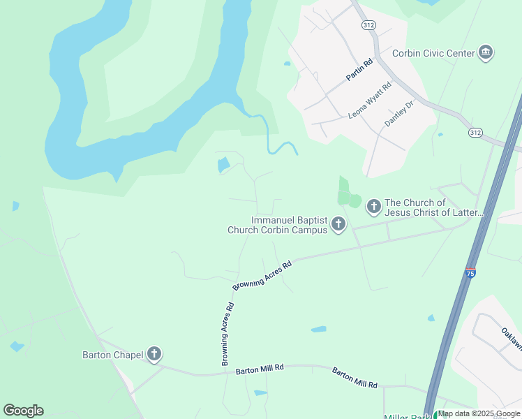 map of restaurants, bars, coffee shops, grocery stores, and more near 266 Collins Lane in Corbin