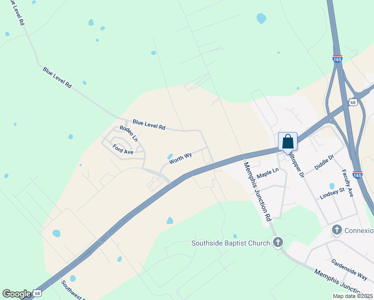map of restaurants, bars, coffee shops, grocery stores, and more near Worth Way in Bowling Green