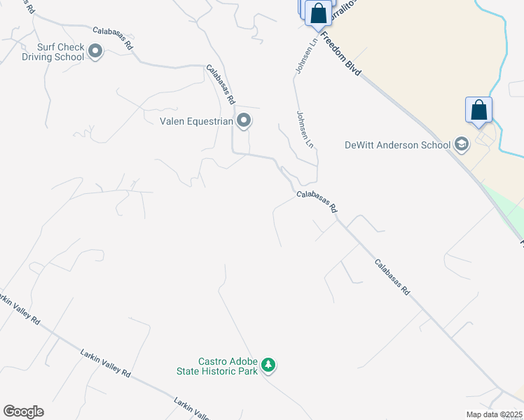 map of restaurants, bars, coffee shops, grocery stores, and more near 571 Calabasas Road in Watsonville