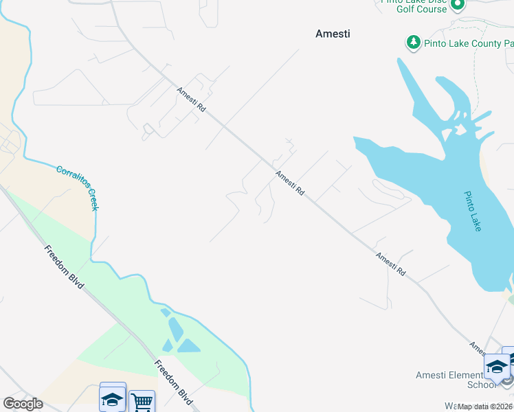 map of restaurants, bars, coffee shops, grocery stores, and more near 2 Amesti Road in Watsonville