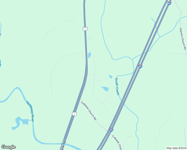 map of restaurants, bars, coffee shops, grocery stores, and more near 23203 Little Deer Road in McKenney