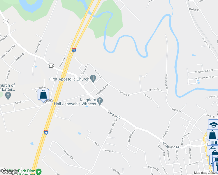 map of restaurants, bars, coffee shops, grocery stores, and more near 149 Highland Avenue in Corbin