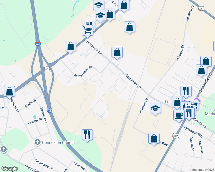 map of restaurants, bars, coffee shops, grocery stores, and more near 2717 Pioneer Drive in Bowling Green