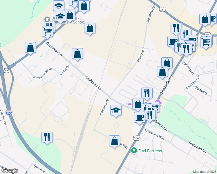 map of restaurants, bars, coffee shops, grocery stores, and more near 2829-3299 Fitzgerald Industrial Drive in Bowling Green