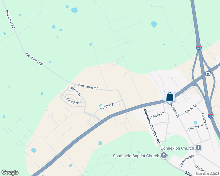 map of restaurants, bars, coffee shops, grocery stores, and more near 300 Blue Level Road in Bowling Green