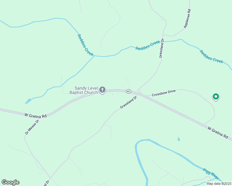 map of restaurants, bars, coffee shops, grocery stores, and more near West Gretna Road in Pittsylvania County