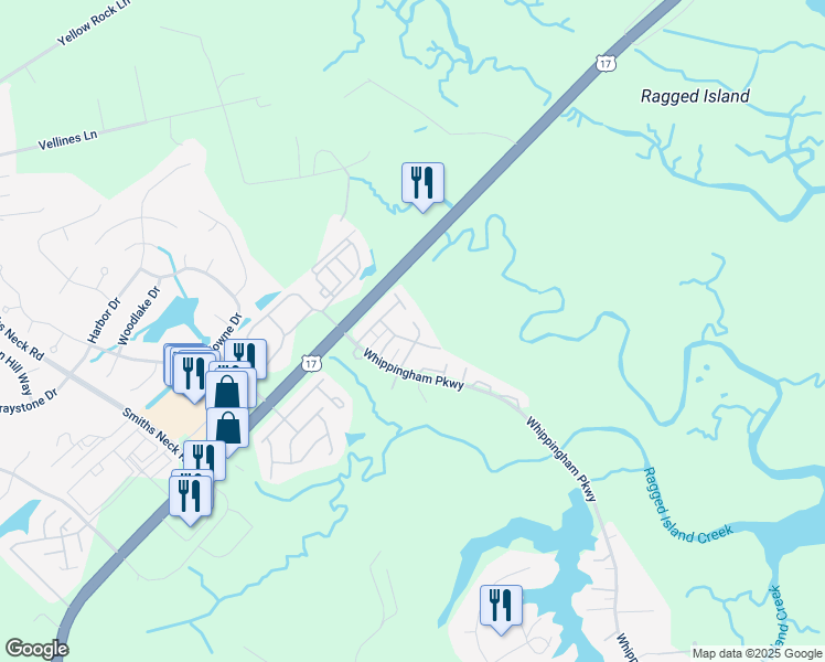 map of restaurants, bars, coffee shops, grocery stores, and more near 522 Shoreline Road in Carrollton