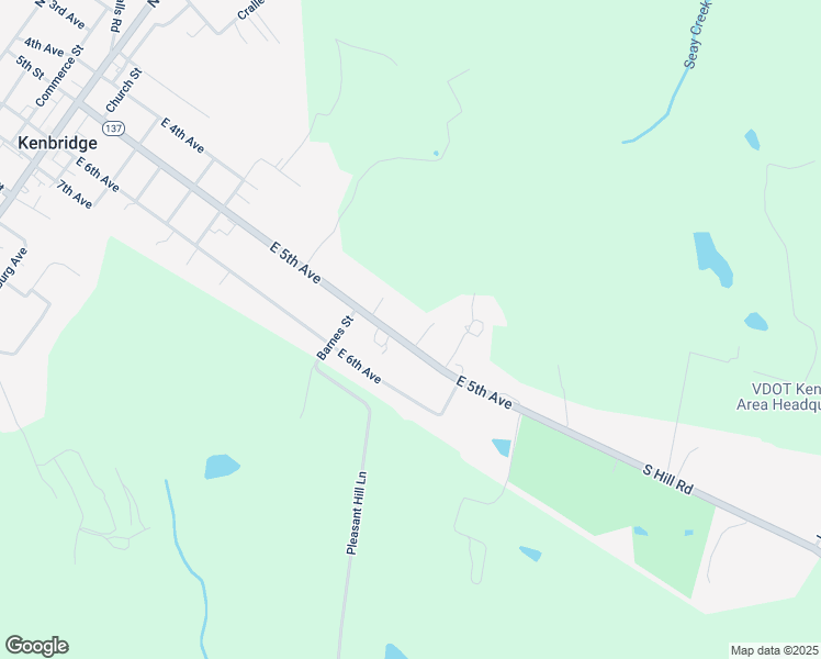 map of restaurants, bars, coffee shops, grocery stores, and more near 725 East 5th Avenue in Kenbridge
