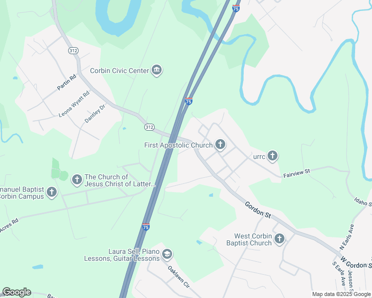 map of restaurants, bars, coffee shops, grocery stores, and more near 1748 Gordon Hill Pike in Corbin